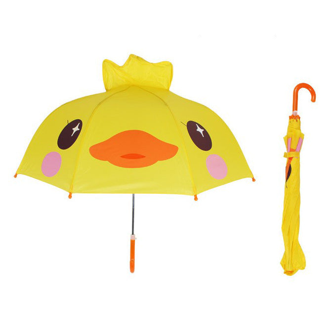 Kids Cartoon Umbrella with 3D Ears – Ultra-Light Fiberglass, Ages 2–7