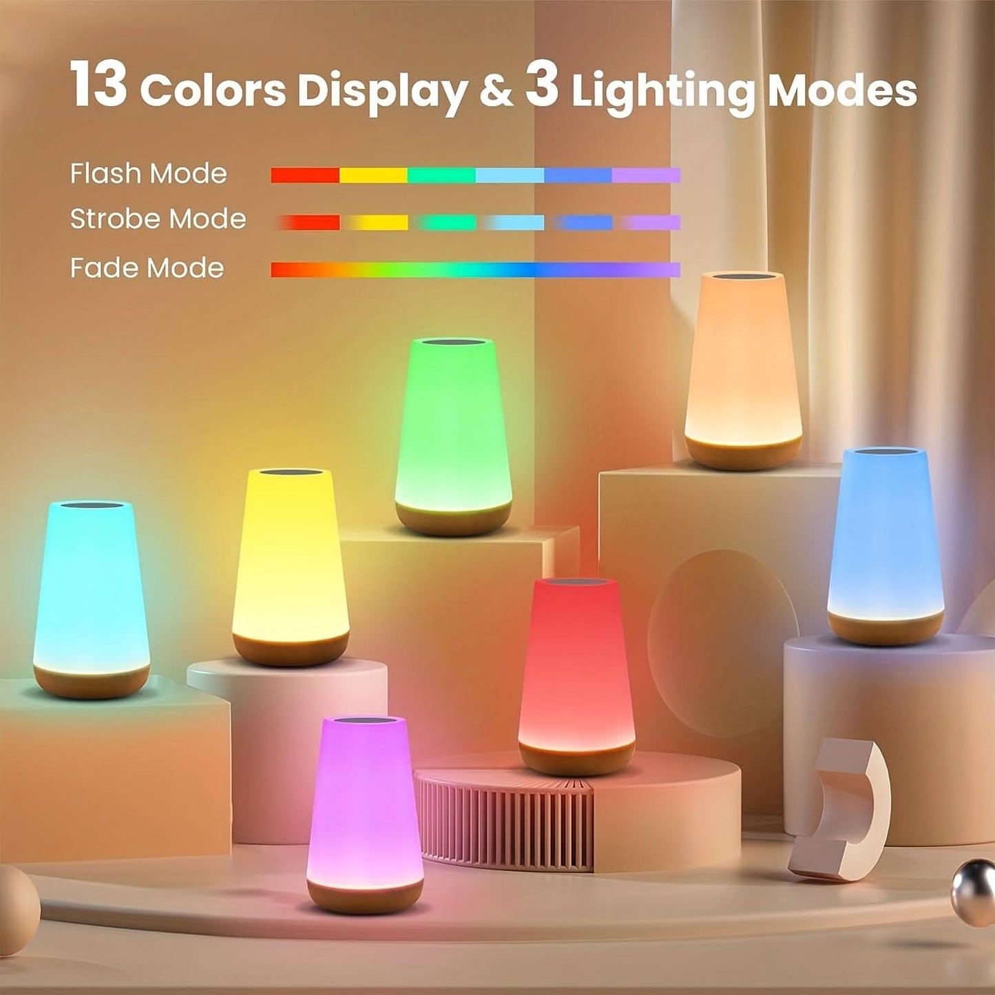 Cozy Color-Changing Touch Bedside Lamp