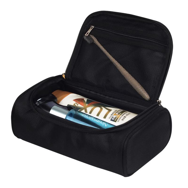 Waterproof Oxford Cloth Toiletry Bag for Business Trips & Travel - Black