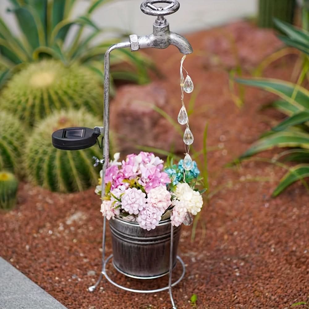 Solar LED Faucet Light, Water Drop Design