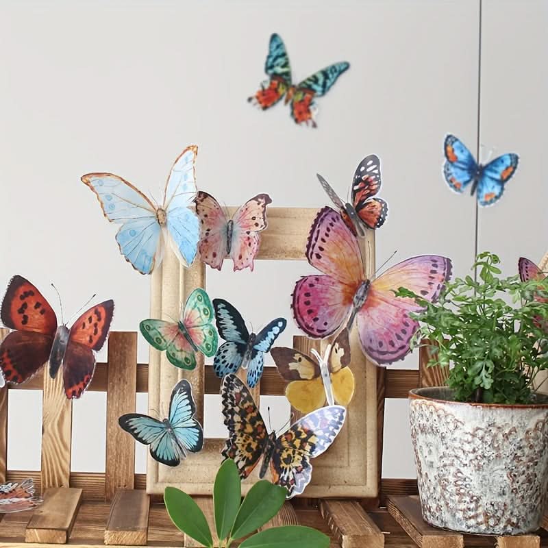 3D Butterfly Wall Stickers, Self-Adhesive Decor Set