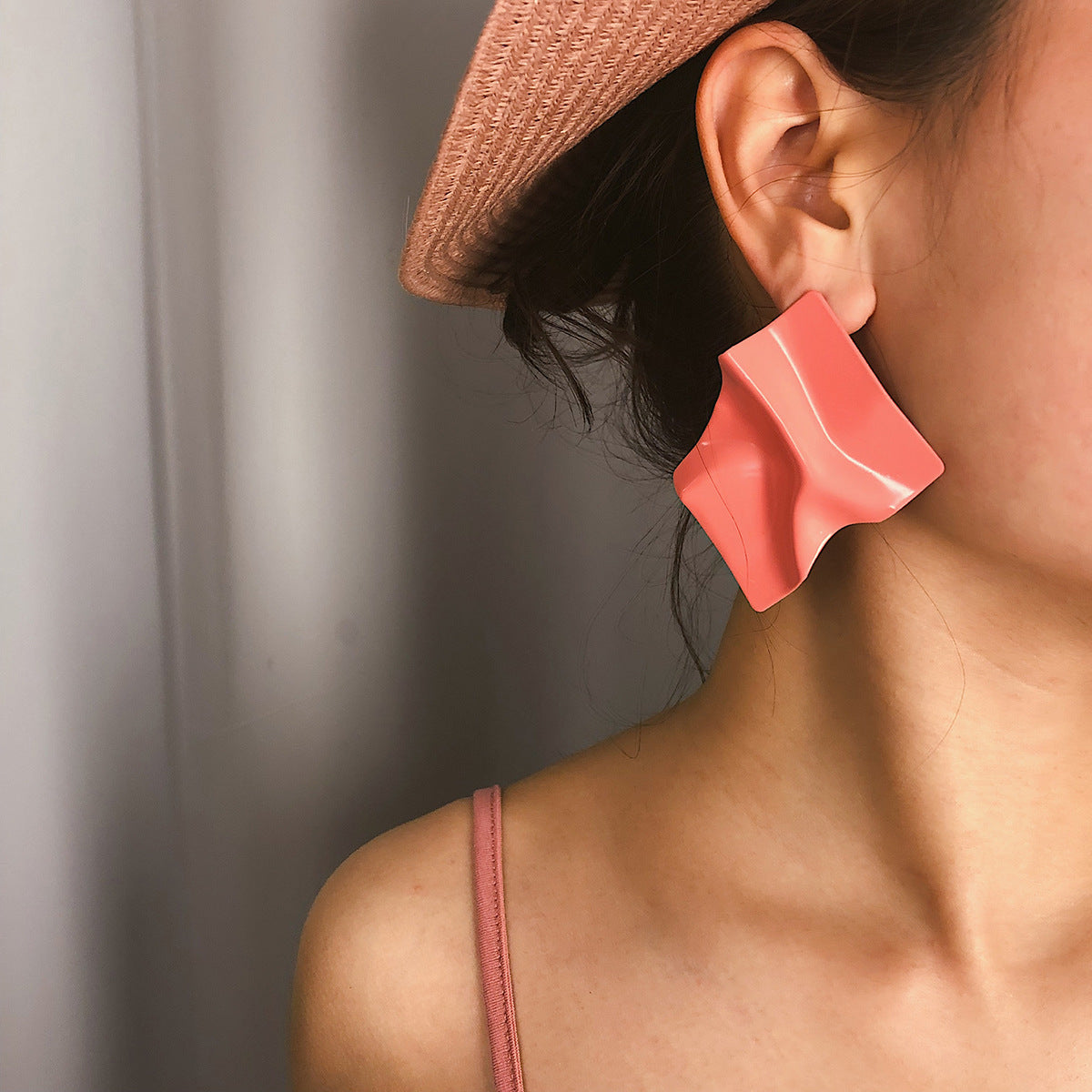 Irregular Geometric Metal Earrings for Women – Candy Color Statement Jewelry