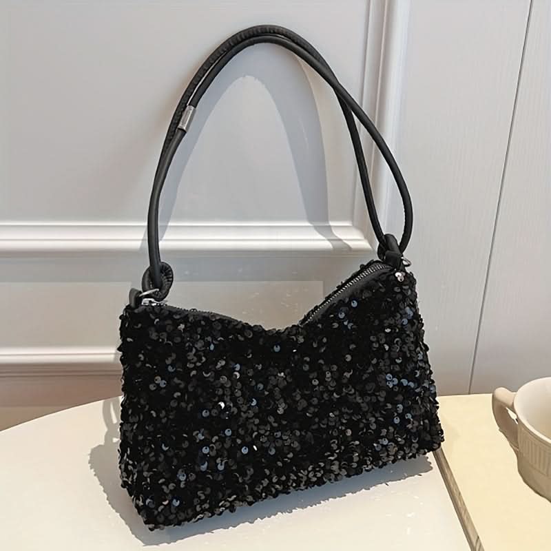 Small Square Sequined Shoulder Bag for Women