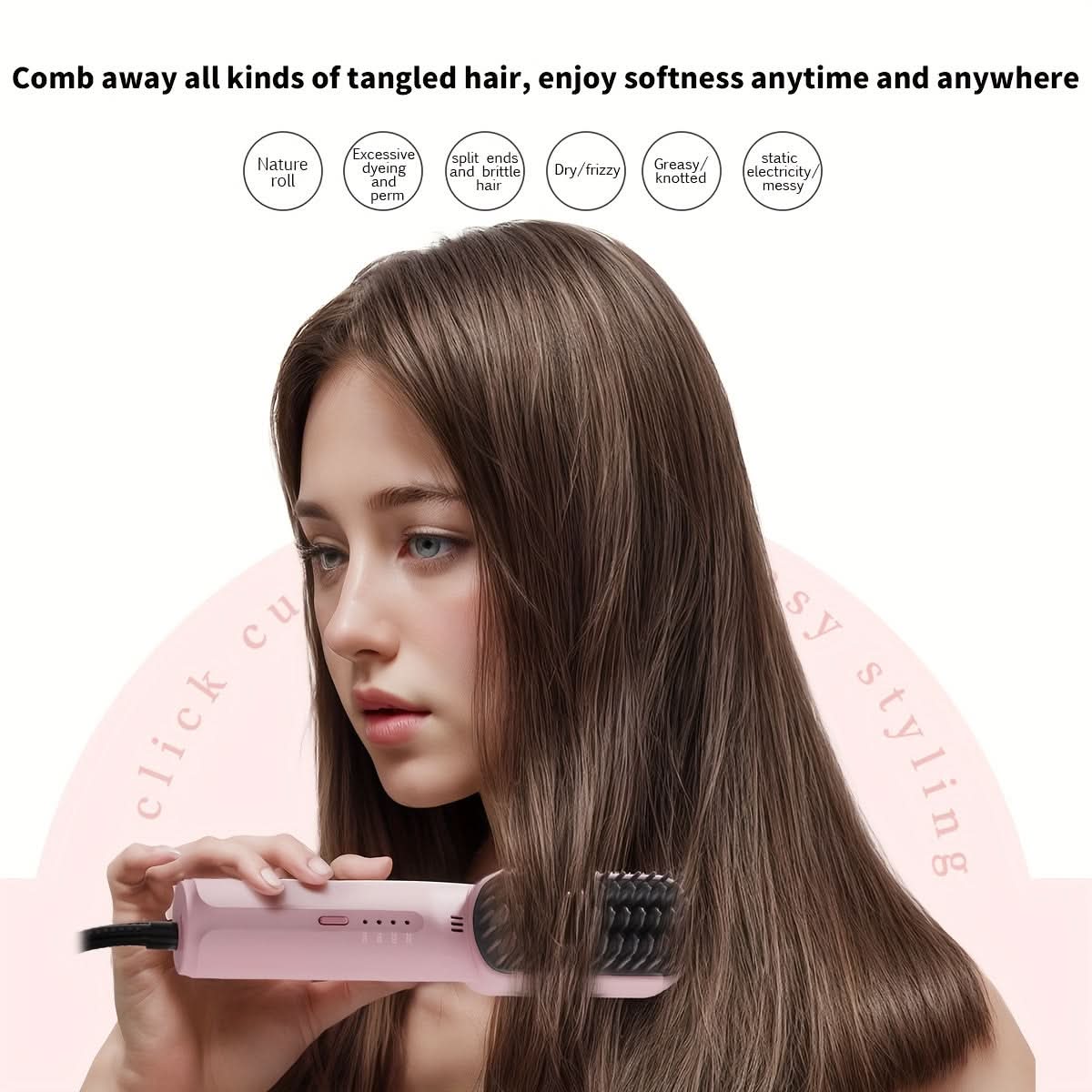 Ceramic Mini Hair Straightening Comb, 4 Temp Settings