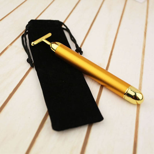 Gold Vibrating Facial Beauty Stick Massager
