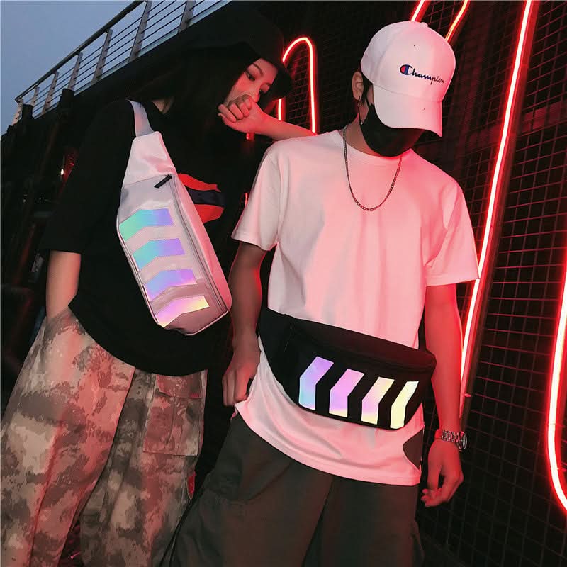 Reflective Crossbody Waist Bag for Men & Women - Sling Bag