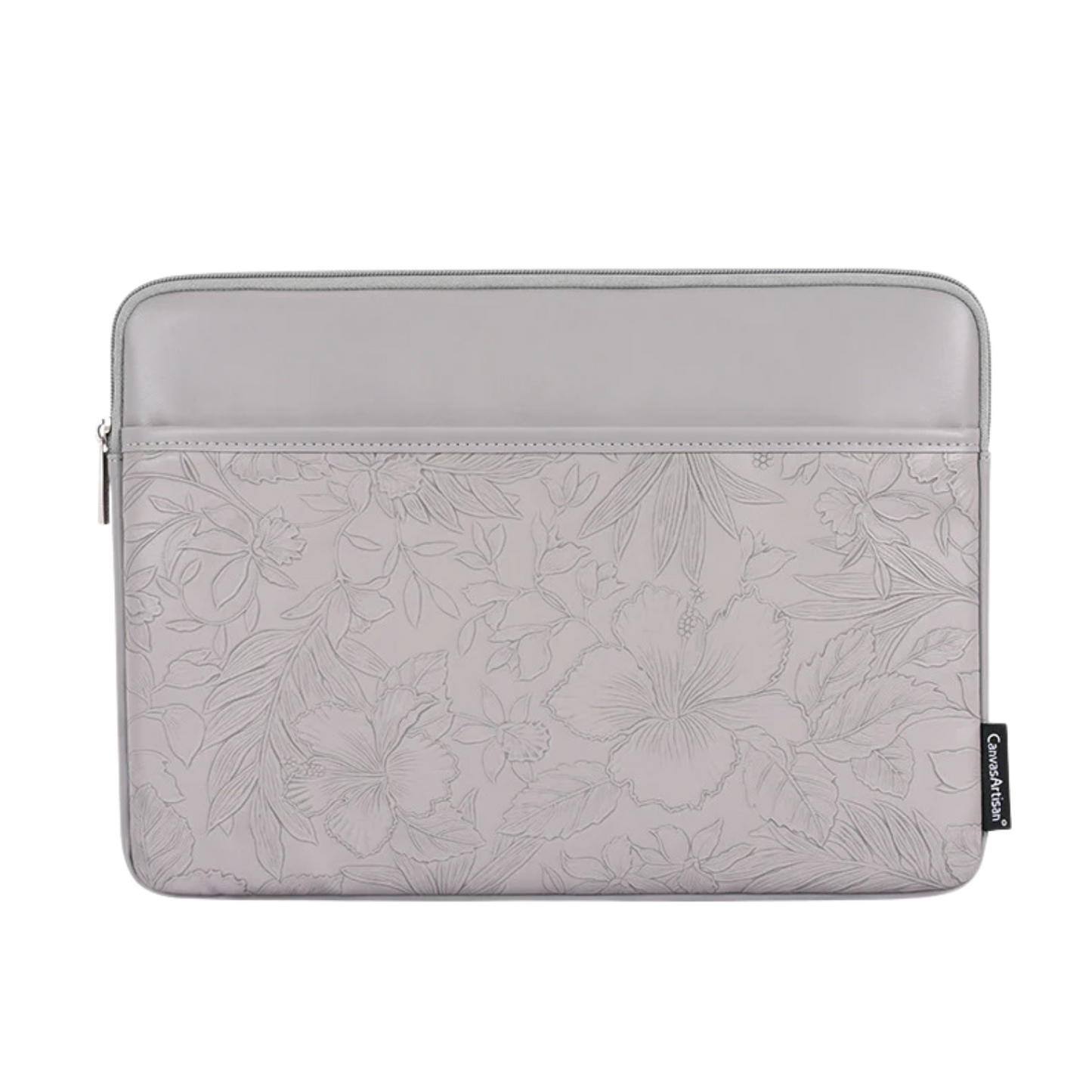 Laptop Sleeve with Front Pocket – Fits Dell, Huawei & More – Floral Embossed Design