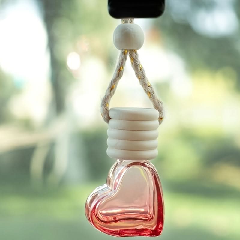 6pcs Wooden Heart-Shaped Perfume Bottles – Essential Oil Car Diffuser
