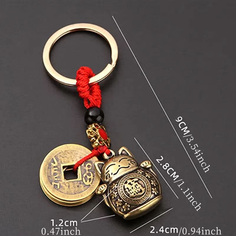 Lucky Cat Keychain – Good Luck Charm Pendant for Men & Women