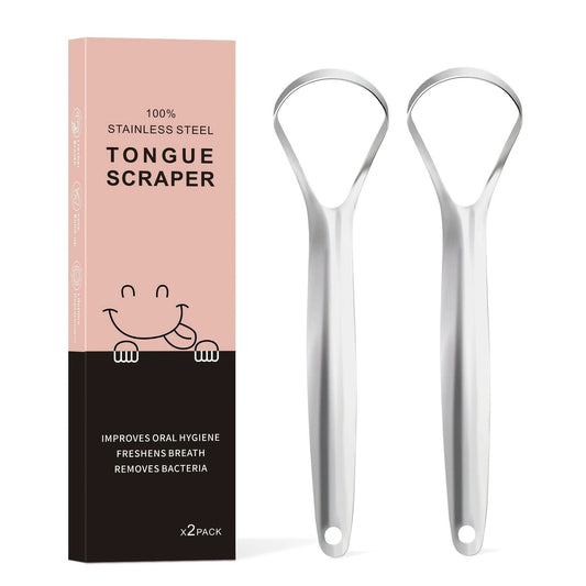 2-Pack Stainless Steel Tongue Scraper – Oral Care