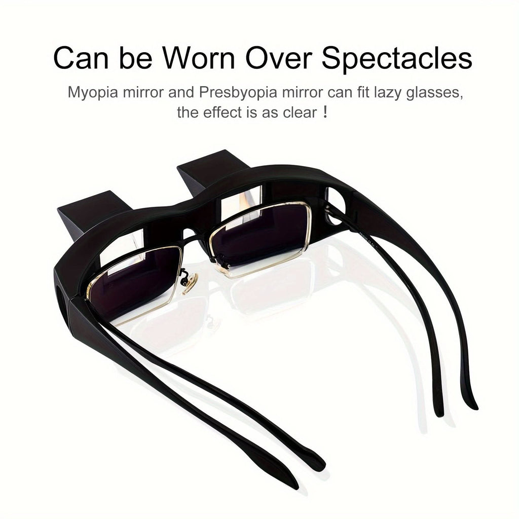 KROKODIL Rectangular Lazy Glasses - HD Prism Clear Lens for Reading & TV
