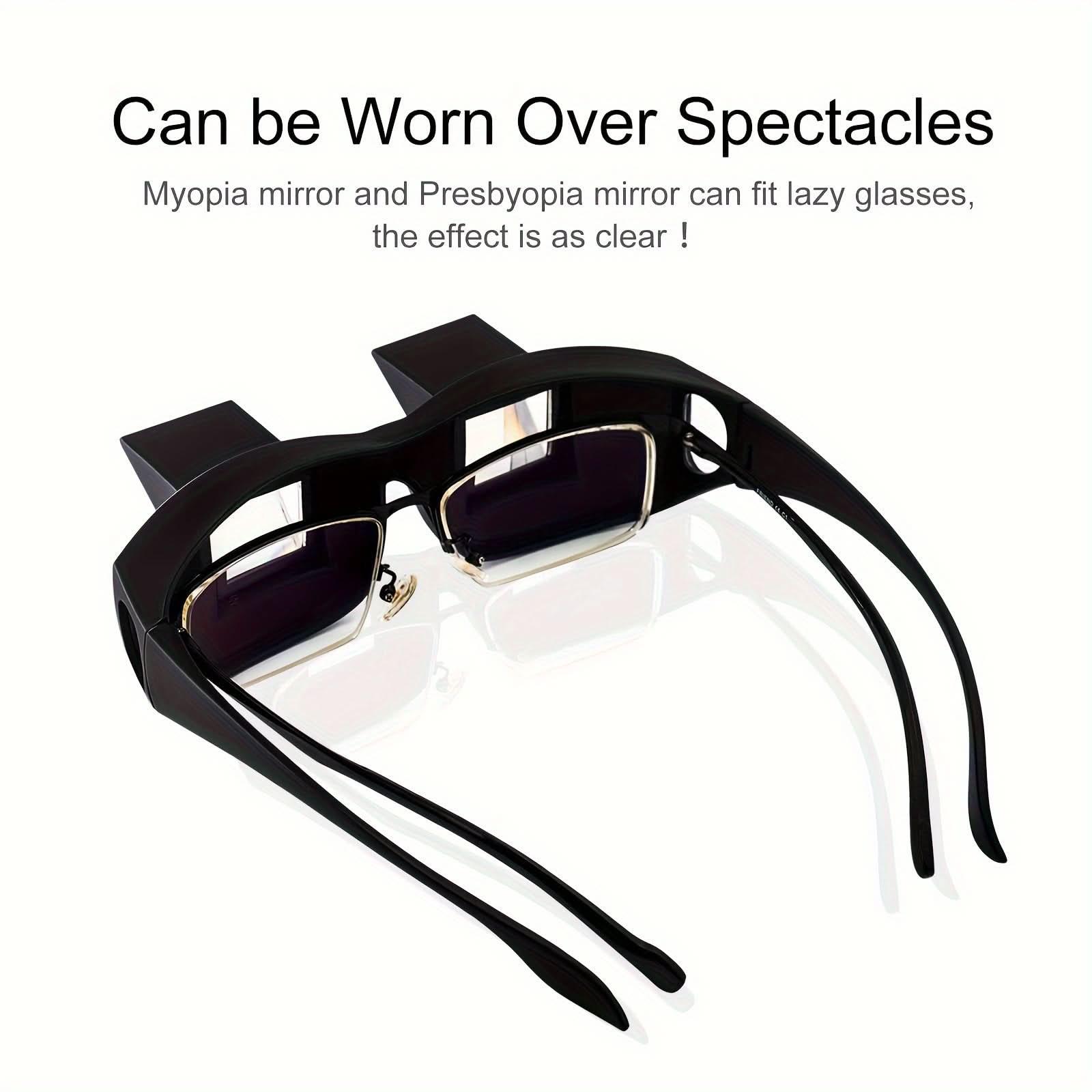 KROKODIL Rectangular Lazy Glasses - HD Prism Clear Lens for Reading & TV