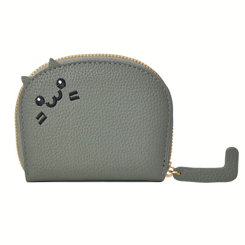 Cute Cat Card Holder for Women – Compact Multi-Card Wallet & Coin Purse