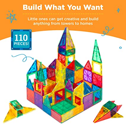 Magnetic Diy Building Construction Set 110 Pcs