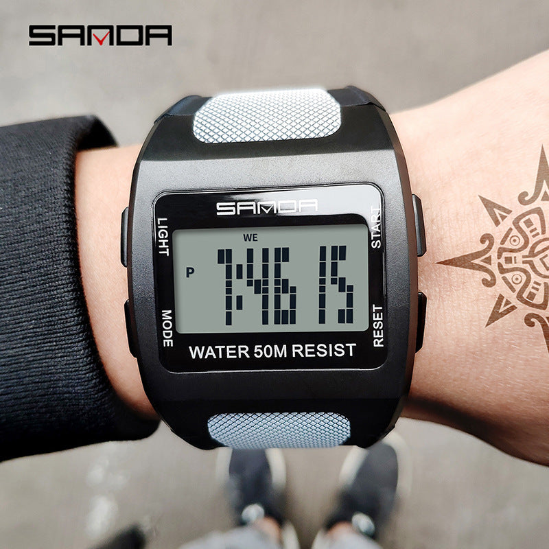 SANDA Men's Digital Sports Watch – Multi-Function, Luminous, Waterproof Outdoor Watch