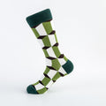 Unisex Cotton Crew Socks – British Style Geometric Pattern Casual Socks (40–46)
