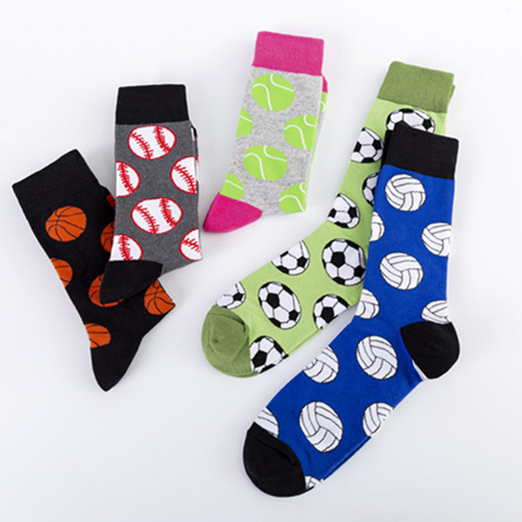 Men’s Cotton Mid-Tube Socks – Autumn Winter Jacquard Casual Crew Socks (40–46)