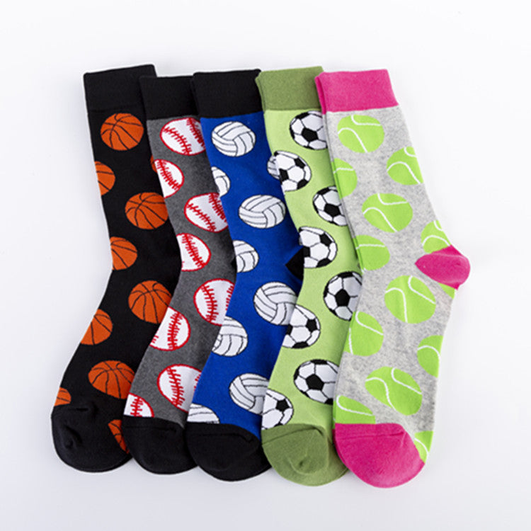 Men’s Cotton Mid-Tube Socks – Autumn Winter Jacquard Casual Crew Socks (40–46)