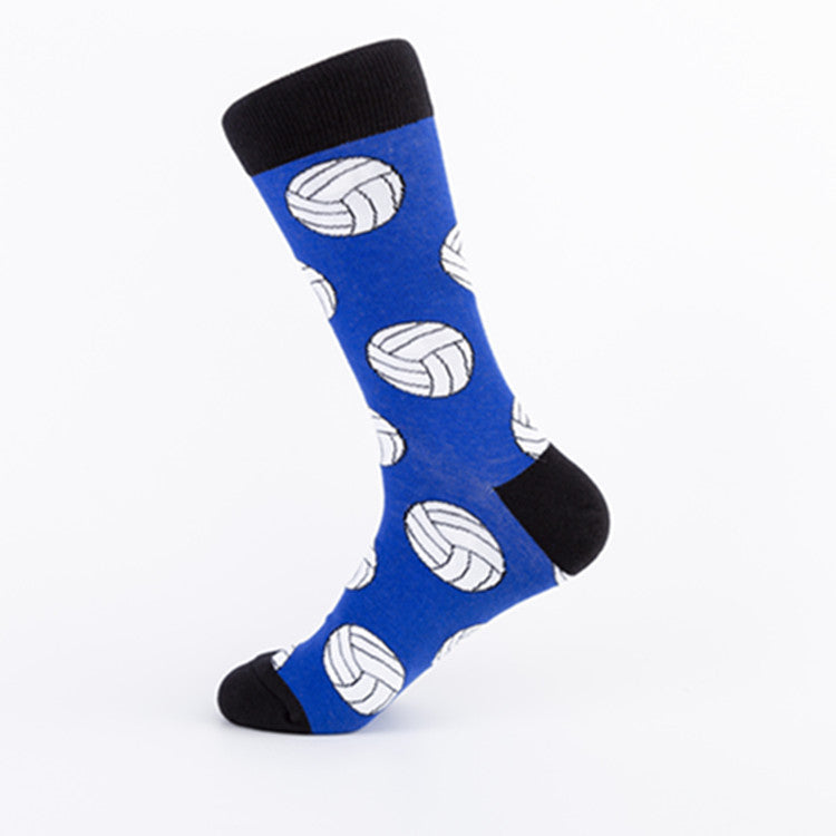 Men’s Cotton Mid-Tube Socks – Autumn Winter Jacquard Casual Crew Socks (40–46)