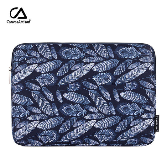 Blue Tree Leaves Laptop Sleeve – Waterproof, Shock-Resistant Polyester Case for MacBook & More
