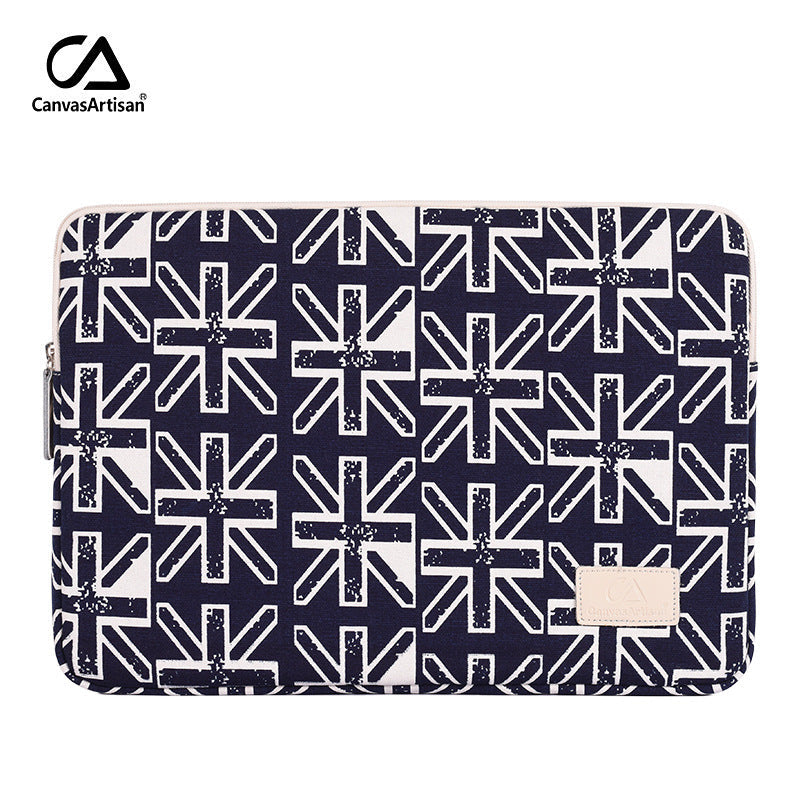 Abstract Starburst Laptop Sleeve – Canvas Shock-Resistant Case for 11–15 Inch Laptops
