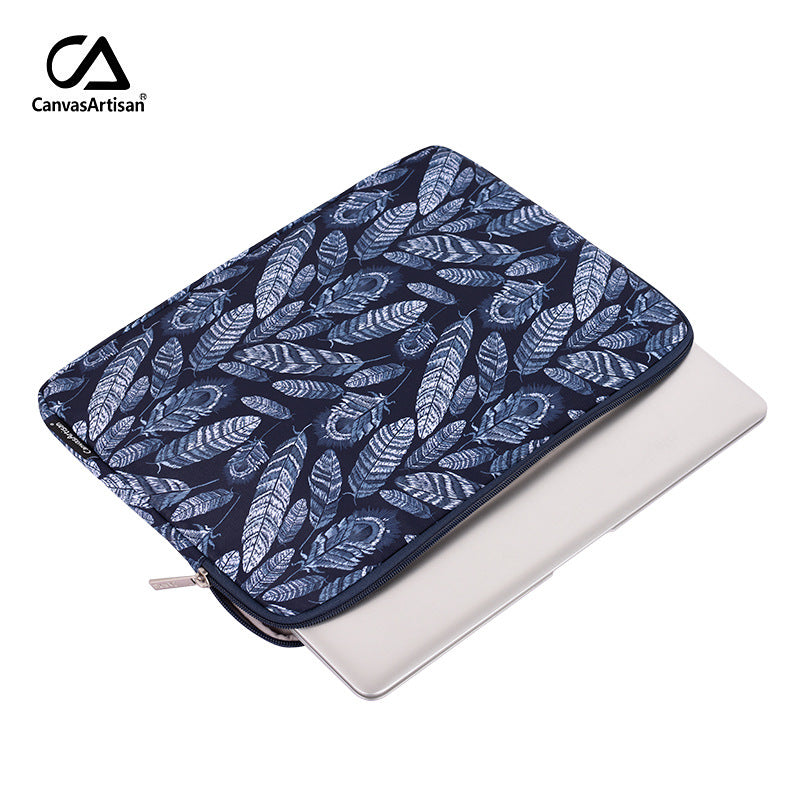 Blue Tree Leaves Laptop Sleeve – Waterproof, Shock-Resistant Polyester Case for MacBook & More
