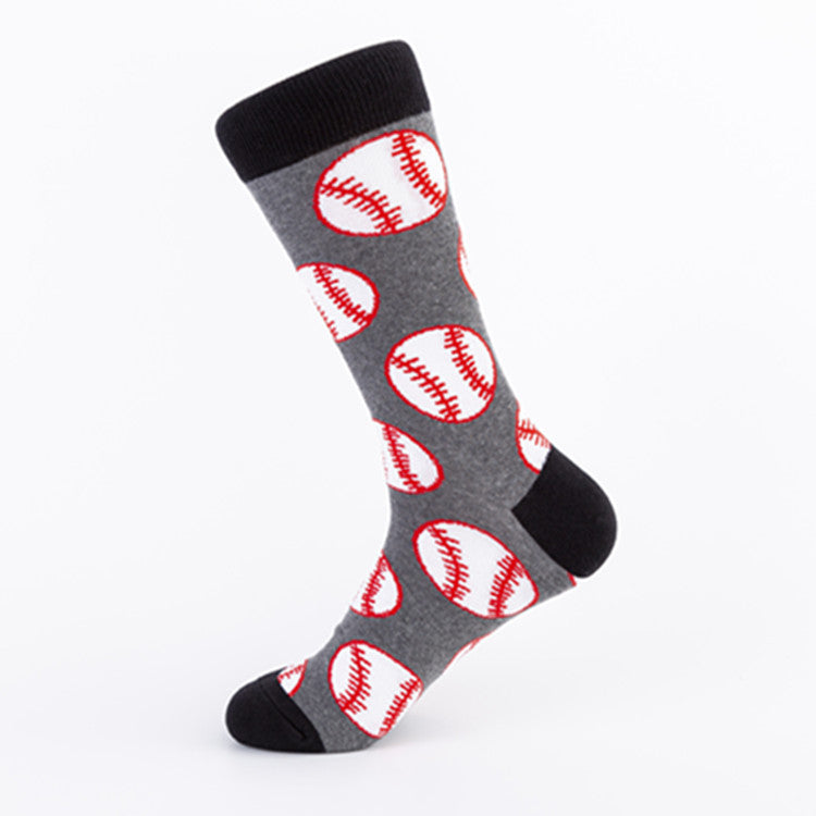 Men’s Cotton Mid-Tube Socks – Autumn Winter Jacquard Casual Crew Socks (40–46)