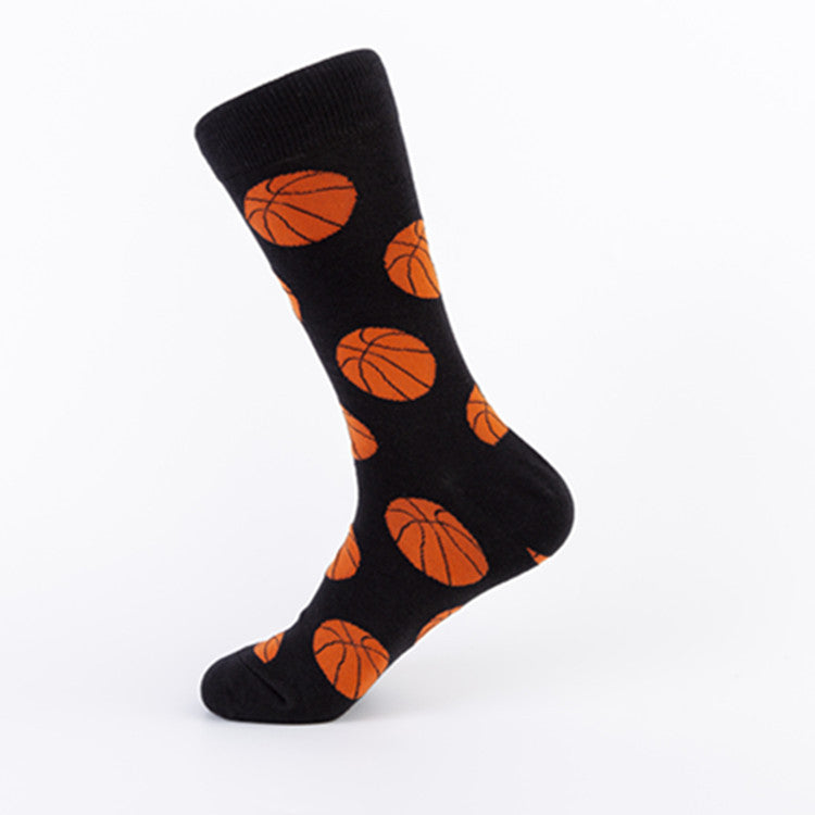 Men’s Cotton Mid-Tube Socks – Autumn Winter Jacquard Casual Crew Socks (40–46)