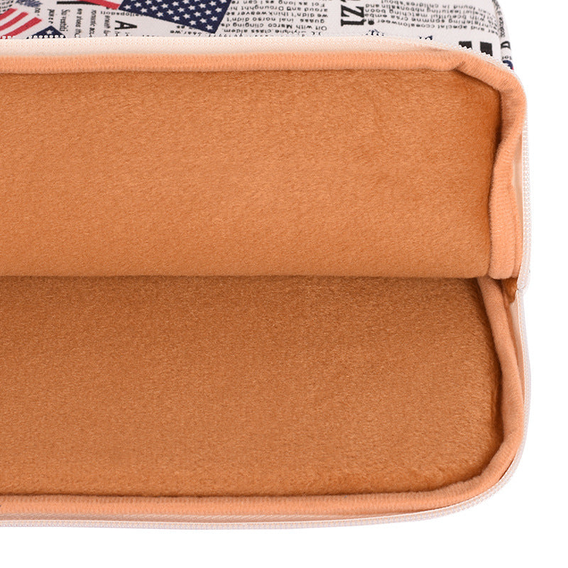 Canvas Laptop Sleeve with American Flag Print – Protective Case for MacBook & More