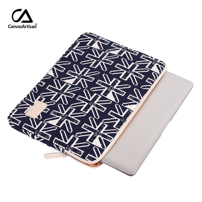 Abstract Starburst Laptop Sleeve – Canvas Shock-Resistant Case for 11–15 Inch Laptops