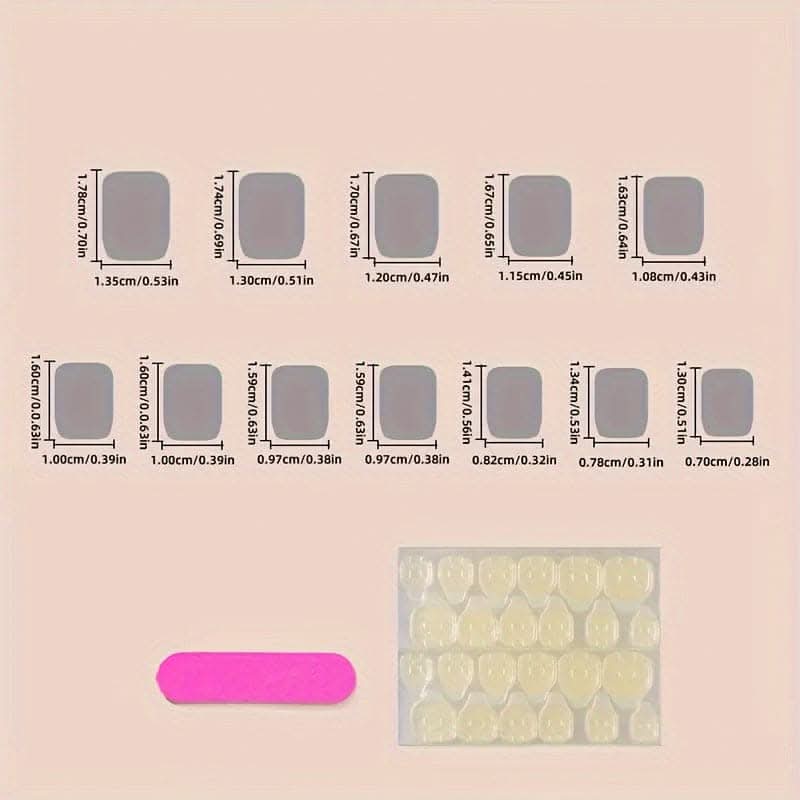 Short Square Press-On Nails – Glossy Full Cover with Tip Primer