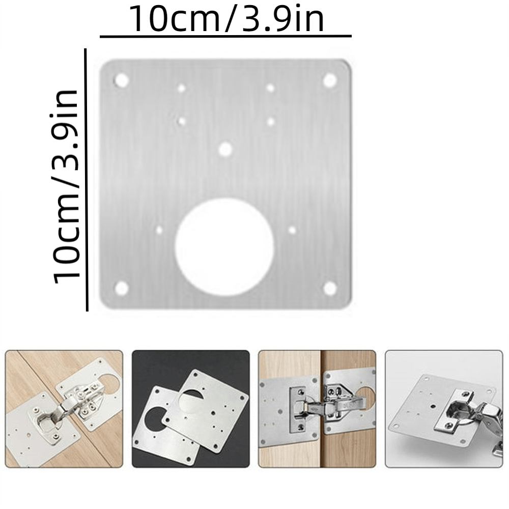 Stainless Steel Hinge Repair Plates for Cabinet Doors (Set of 8pcs.)