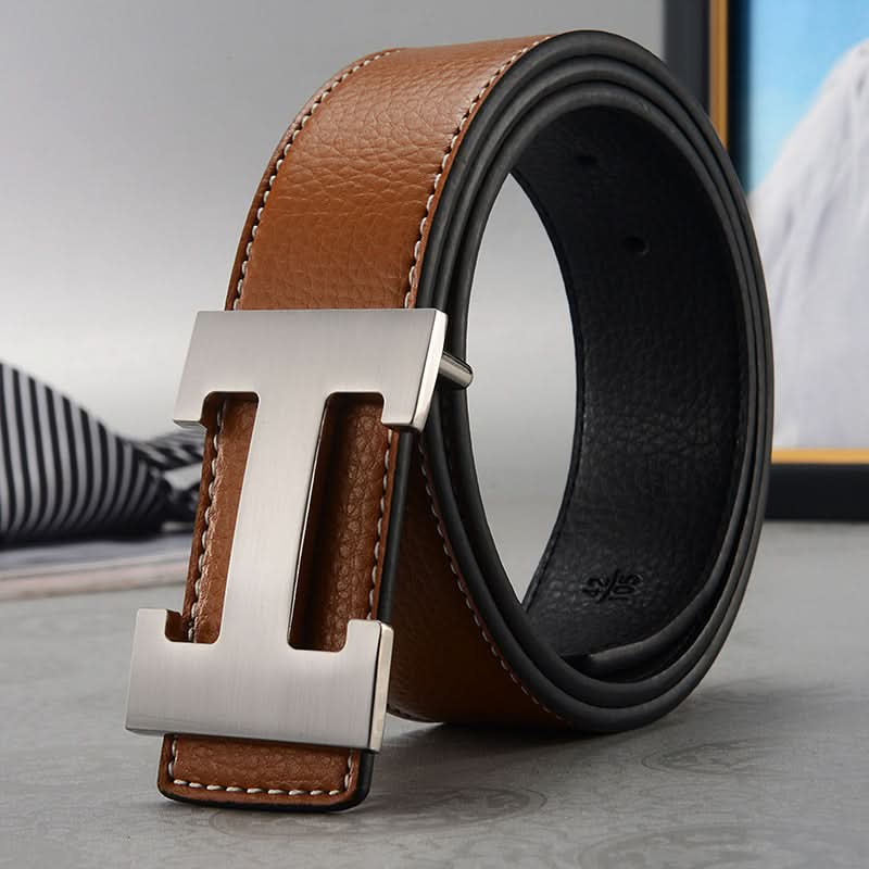 Men's H-Buckle Belt - Imitation Leather