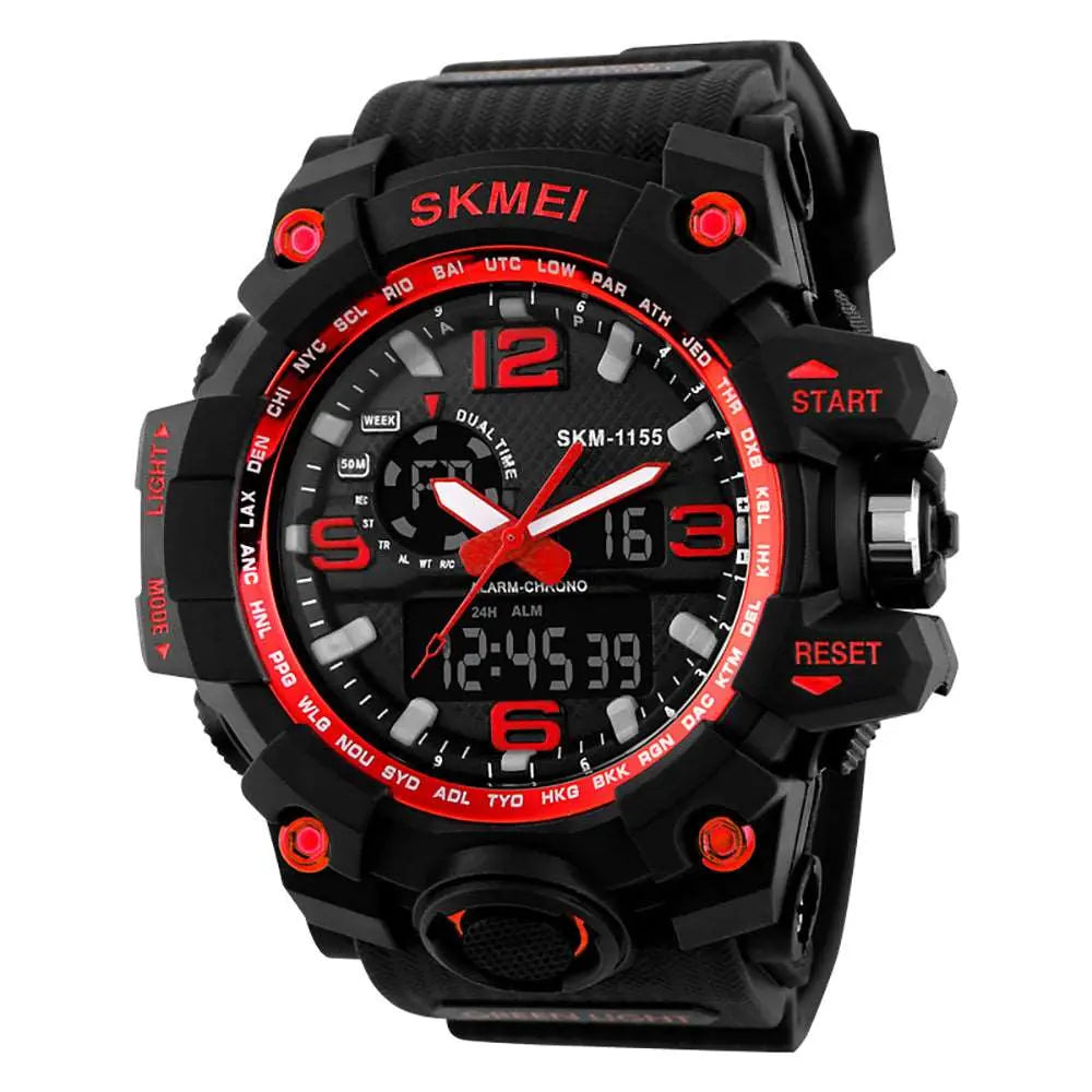1155 Analog Digital Wrist watch For Men, Boys Red