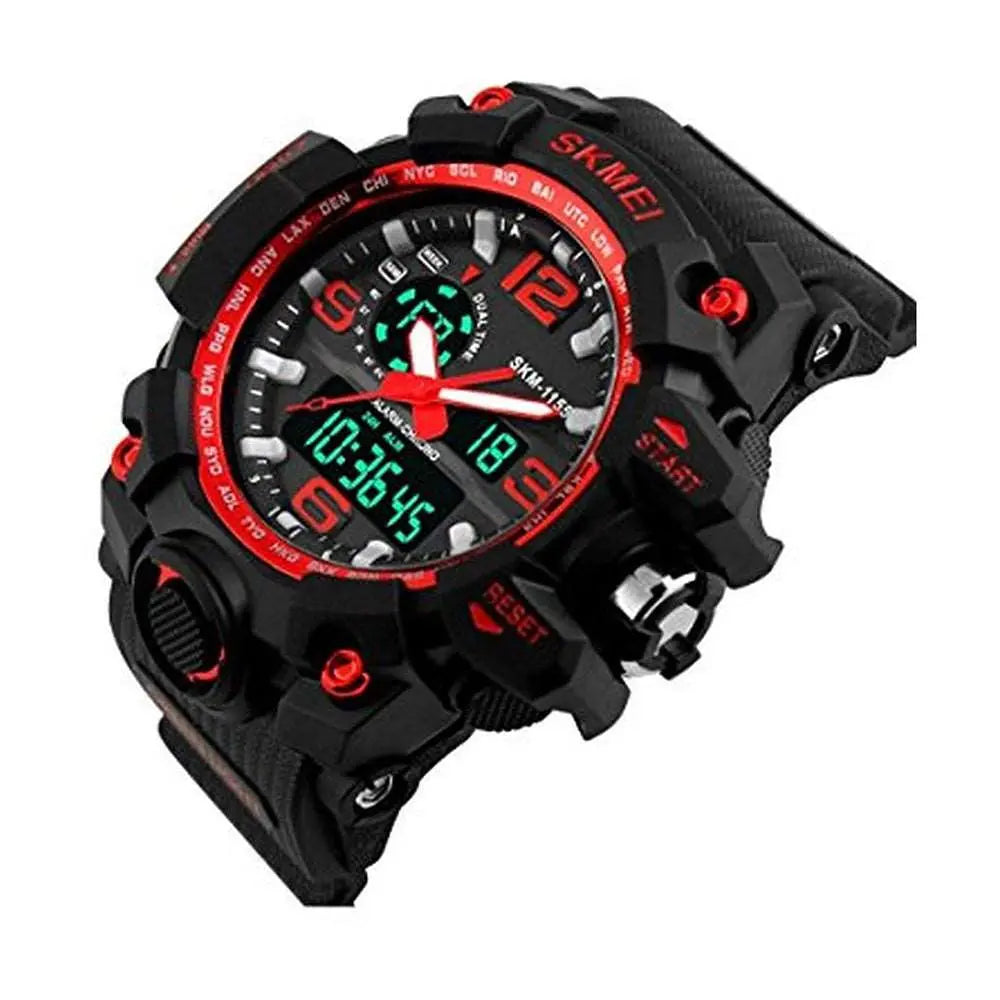 1155 Analog Digital Wrist watch For Men, Boys Red