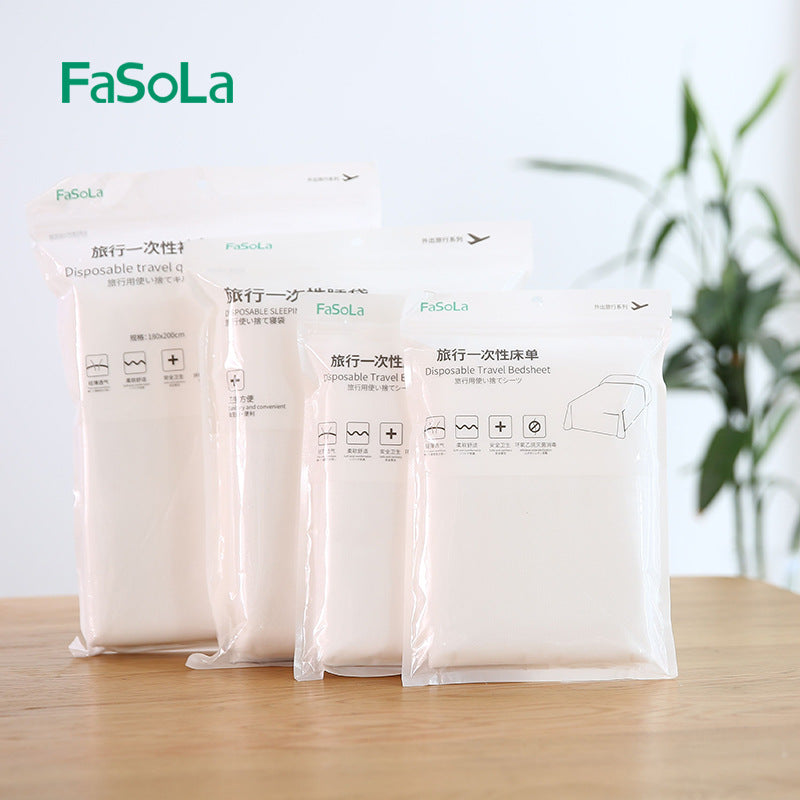 Fasola Disposable Travel Bedding Set – Hygiene Quilt Cover, Bed Sheet & Pillowcases for Trips