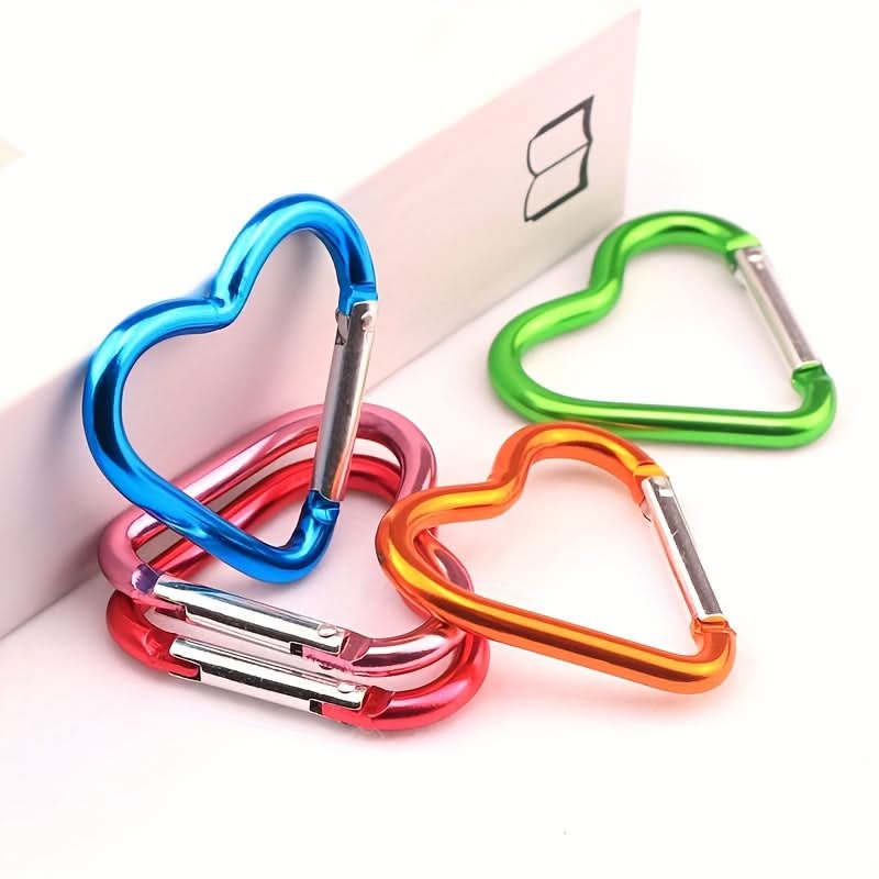 10-Pack Heart Carabiner Clips with Rings