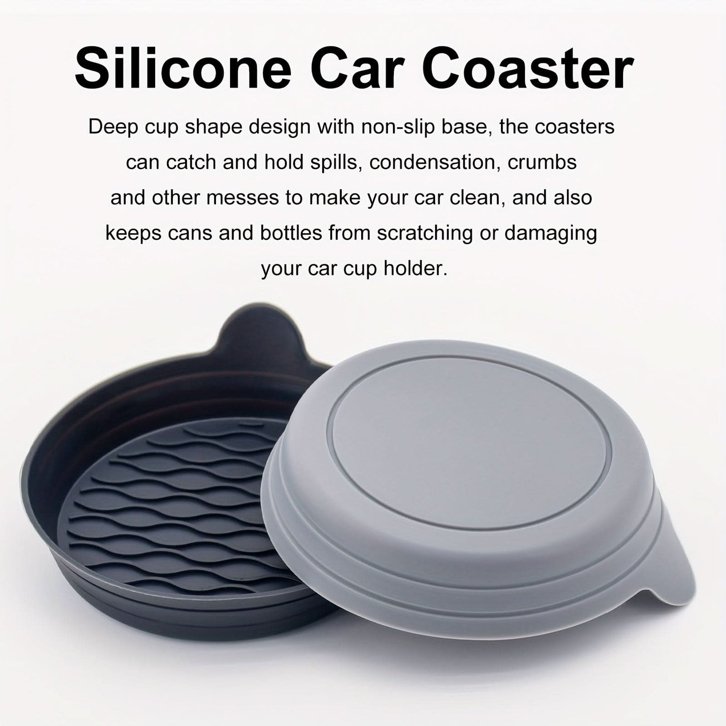 Silicone Car Coaster Set - Spill-Proof, Durable