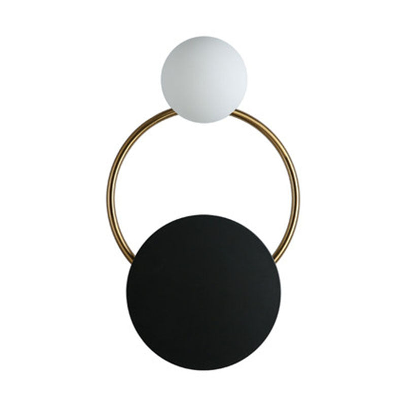 Nordic Black & Gold Wall Lamp – Modern Glass Sconce for Bedroom & Living Room Decor