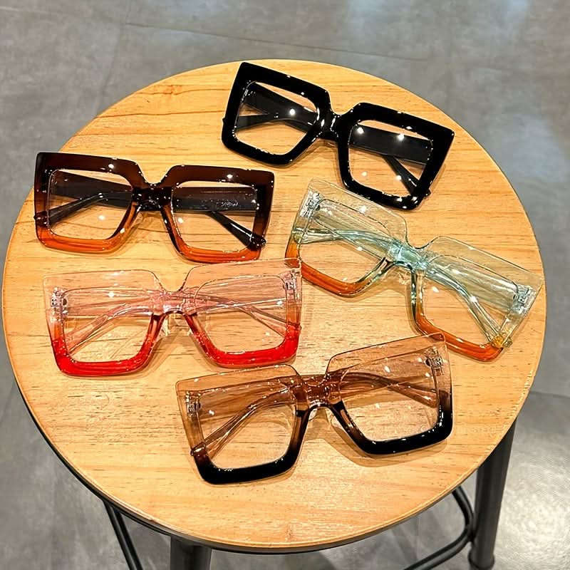Oversized Stylish Large Square Frame Clear Lens Glasses – Fashionable Everyday Spectacles
