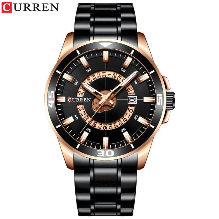 Men's Large Dial Quartz Watch - Stainless Steel Strap, Calendar Display
