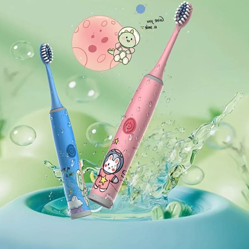 Kids Electric Toothbrush with 4 Brush Heads, Soft Bristles