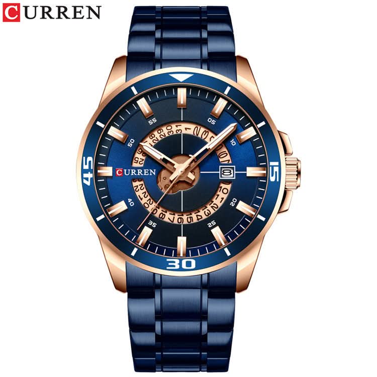 Men's Large Dial Quartz Watch - Stainless Steel Strap, Calendar Display