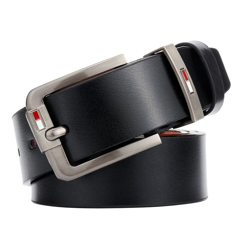 Retro Pin Buckle Leather Belt for Men – D-Shape Alloy Buckle Belt