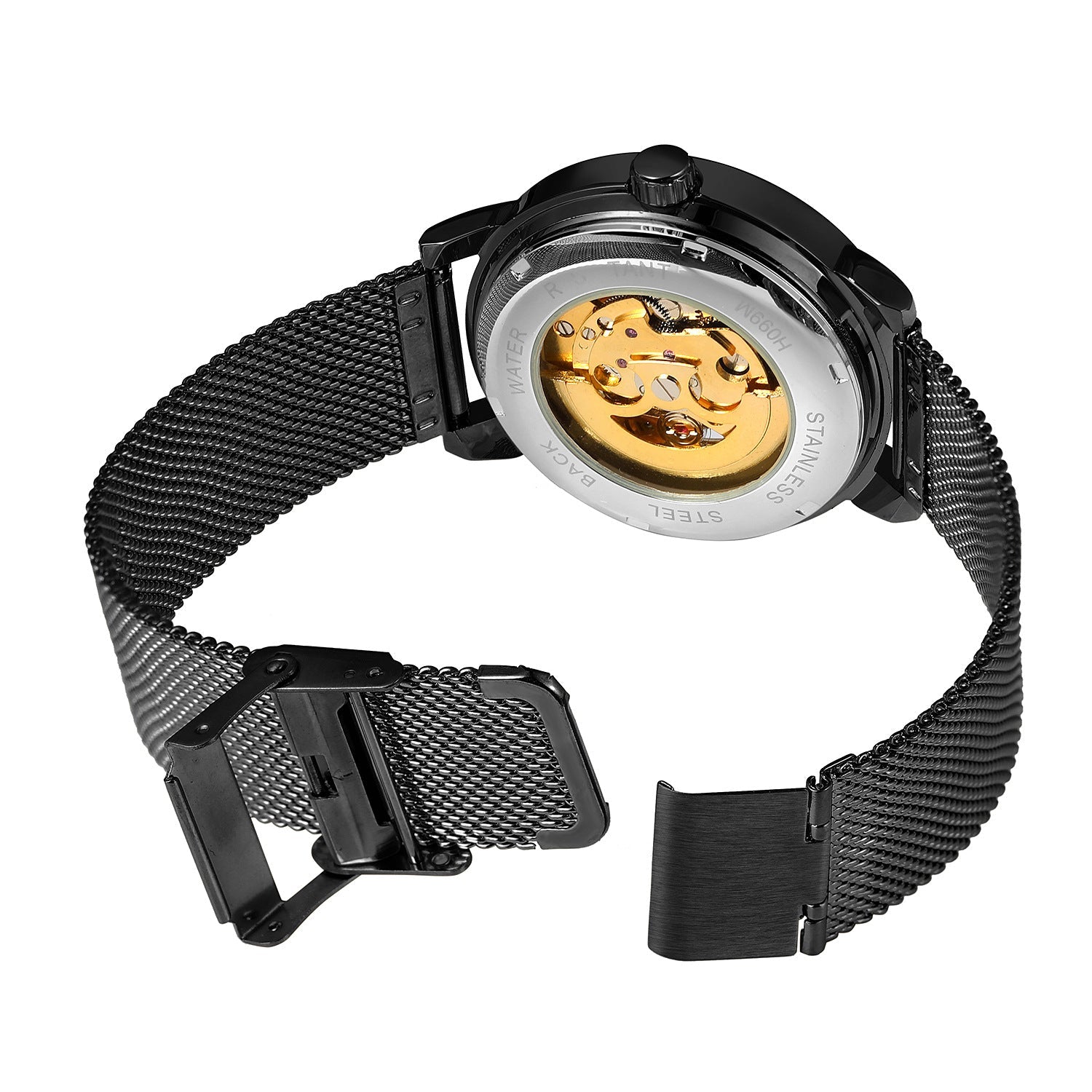 T-WINNER Automatic Mechanical Watch for Men – Luminous Timepiece with Mesh Strap