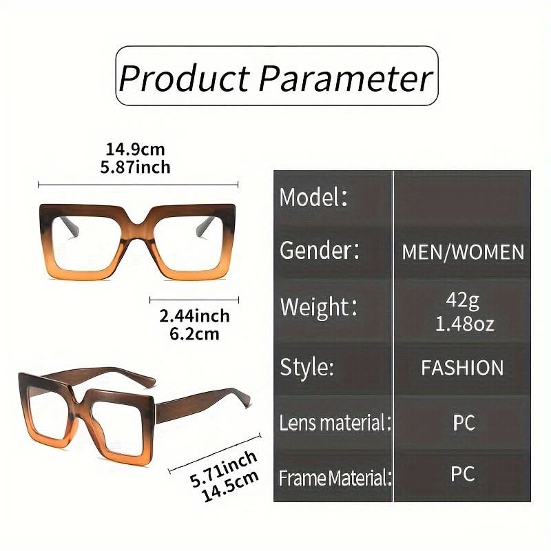 Oversized Stylish Large Square Frame Clear Lens Glasses – Fashionable Everyday Spectacles