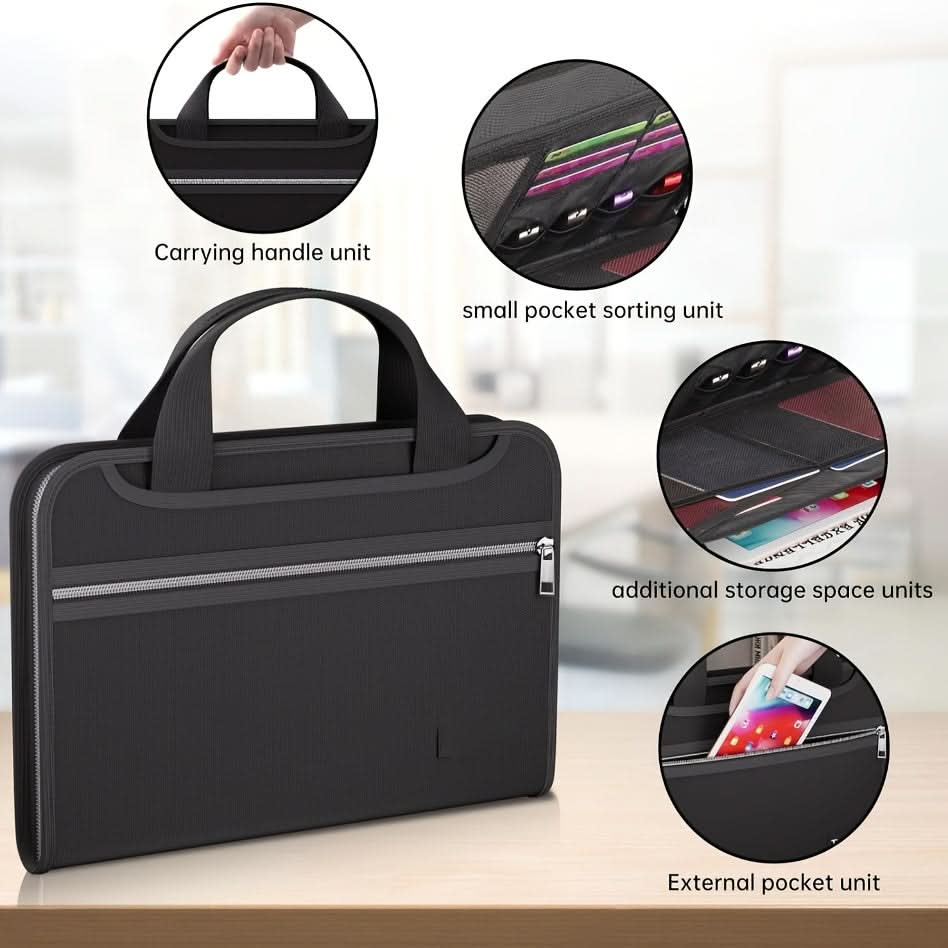 Fireproof Waterproof Accordion File Organizer, Heat-Resistant Document Case