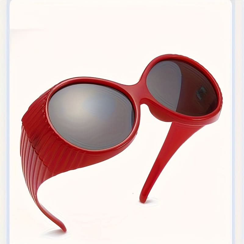 Oversized Round UV400 Sunglasses for Outdoors