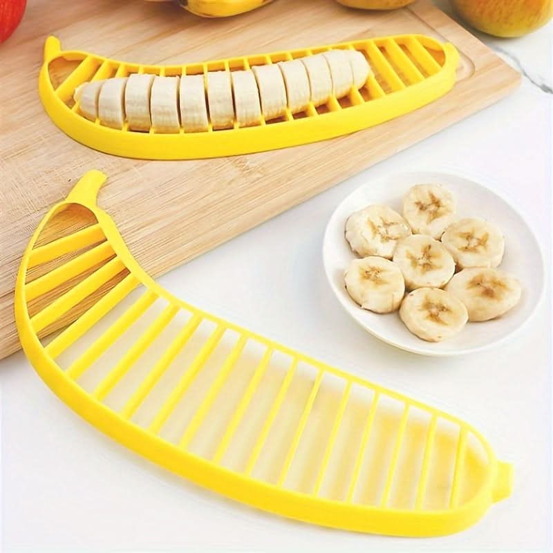 Banana & Cucumber Slicer with Stainless Steel Blade – Manual Fruit Cutter Tool