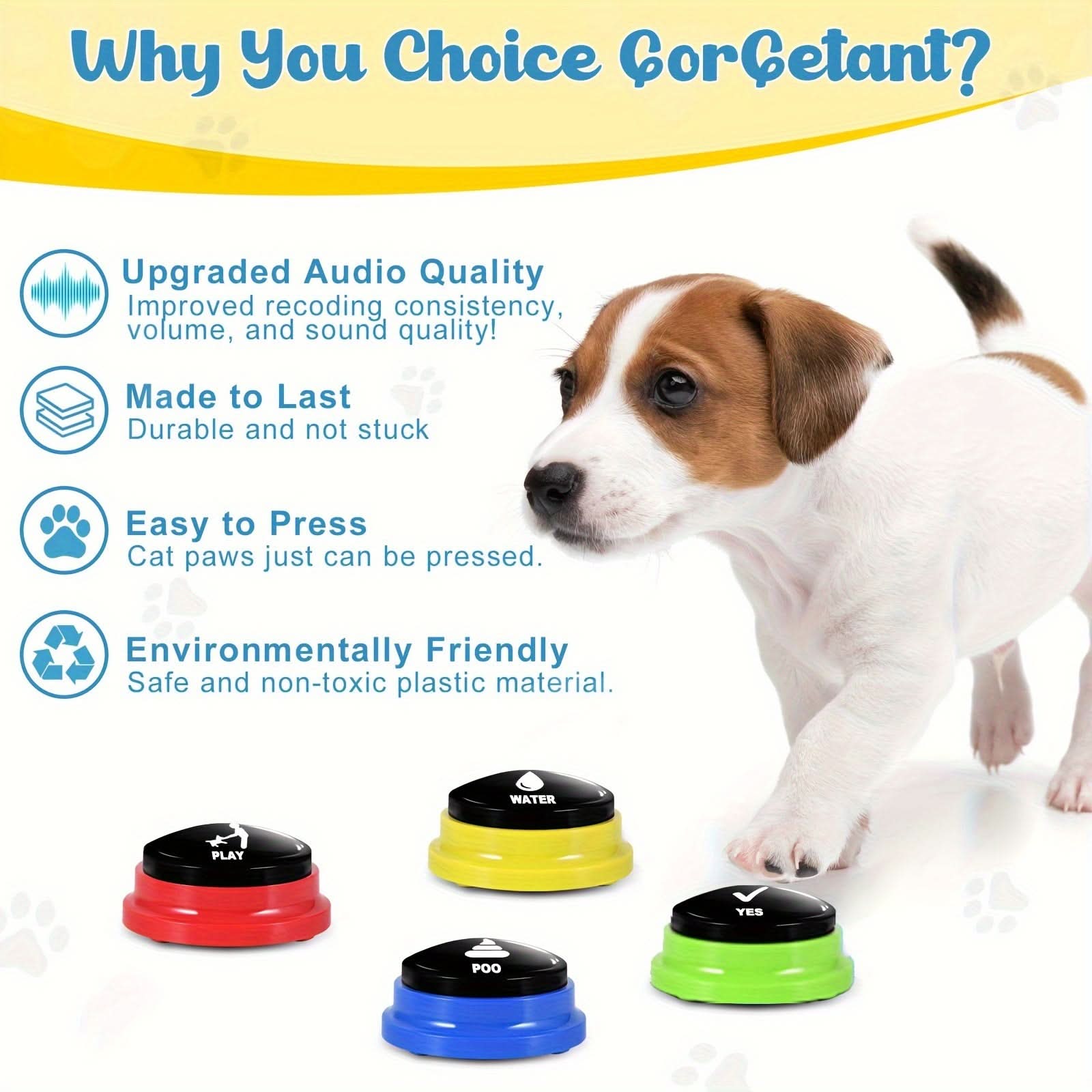 4pcs Dog Voice Training Buttons Set